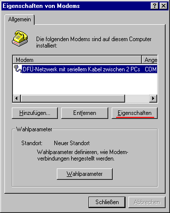 Modem Eigenschaften